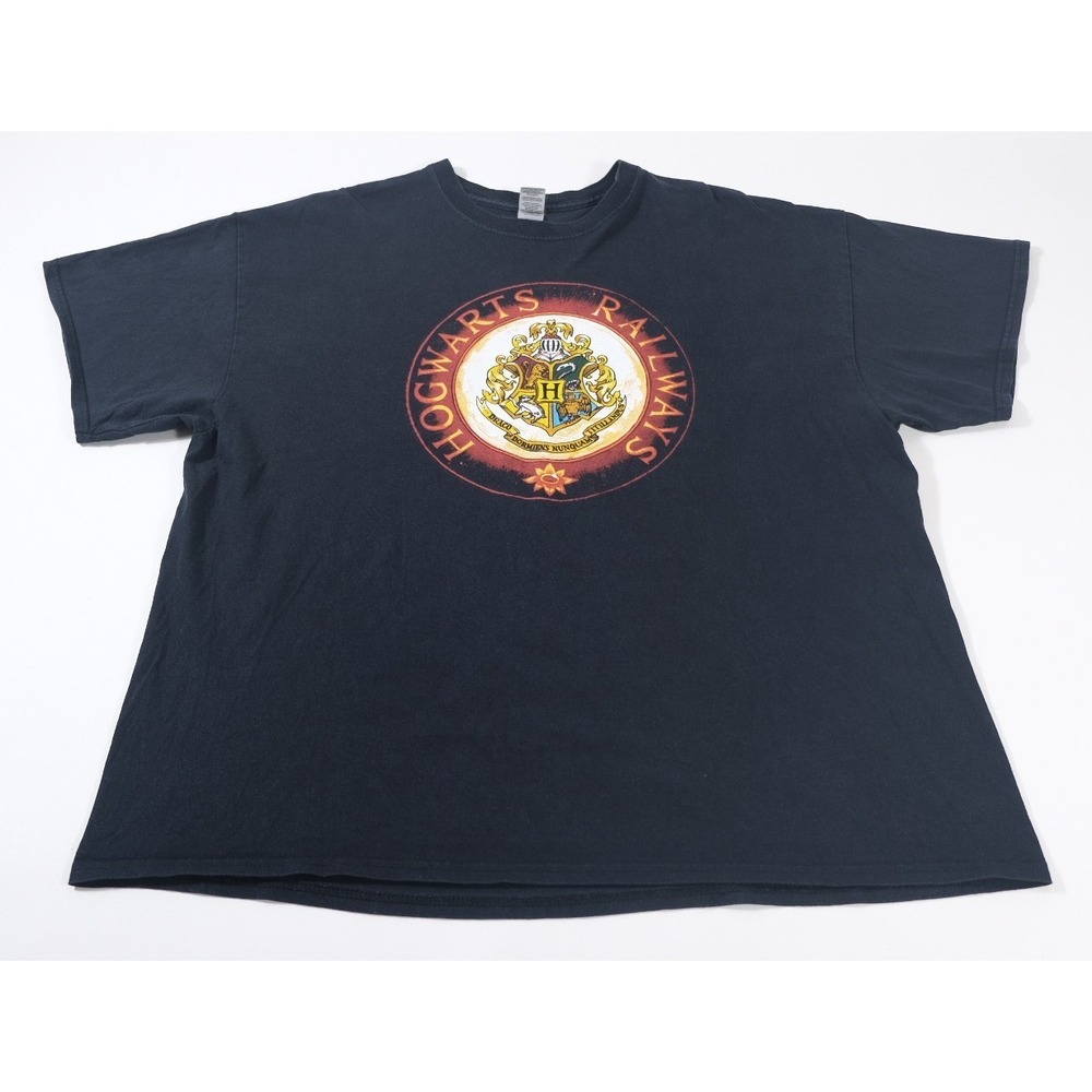 Harry Potter T-Shirt Mens 2XL Black Hogwarts Railways Graphic Short Sleeve Tee